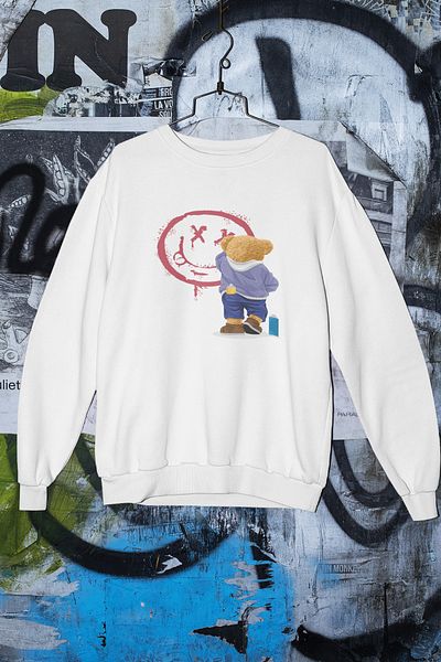 SUNFREE Φούτερ Unisex Teddy με στάμπα Oversize