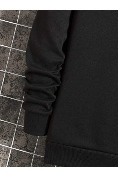 Mad&Calf Ανδρικό φούτερ Basic Crew με λαιμόκοψη χωρίς στάμπα, μονόχρωμο, φαρδύ φούτερ από φλις