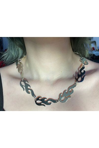 Touz Levva Flame Necklace Silver