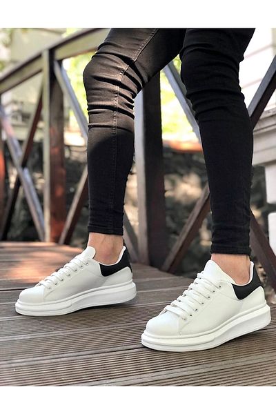 Epikoza White Black Patterned White High Sole Men's Sports Shoes Ekz652mr21