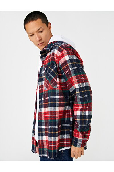 Koton Καρό πουκάμισο ξυλοκόπου με λεπτομέρεια τσέπης και μακρύ μανίκι