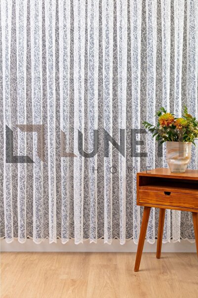 ÇnrGlobal Ütü Istemez Şantuk Desen Salon Mutfak Balkon Perdesi Sık Pileli 1x3 Tül Perde