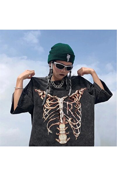 Touz Tricou oversize unisex My Vision din țesătură lavabilă Skeleton