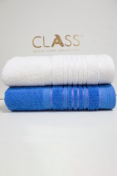 Class طقم مناشف وجه من الجاكار مكون من قطعتين مقاس 50x90 من تامارا