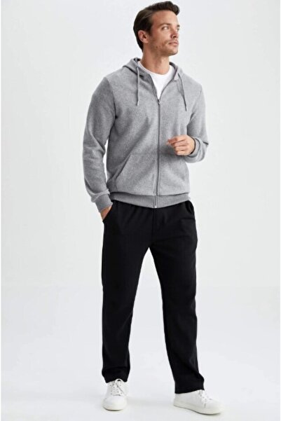 DeFacto Regular Fit Hooded Zipper Sweatshirt