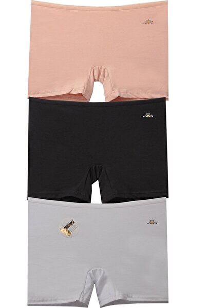 Papatya 3-Piece Modal Fabric Long Leg Shorts