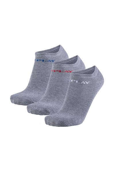 Replay Unisex-Sneakersocken, 3er-Pack – Kurzsocken, Baumwolle, Logo, einfarbig, kurz