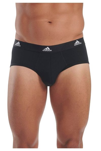 adidas Herren Slip 3er-Pack – Active Flex Baumwolle, Logo, Einfarbig