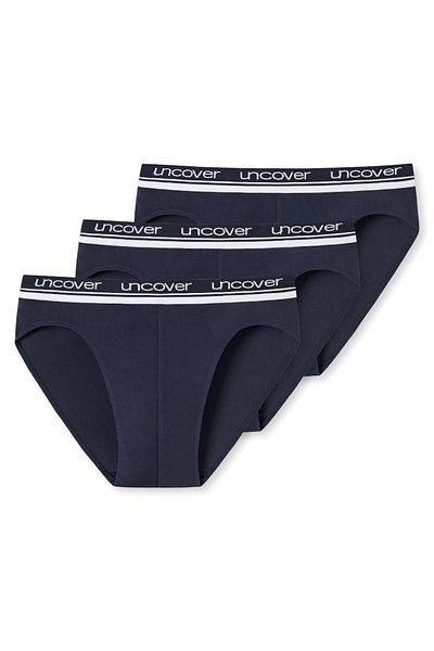 uncover by Schiesser Herren Slip 3er-Pack – Rio Slip, „Uncover“-Serie, Logo-Paket