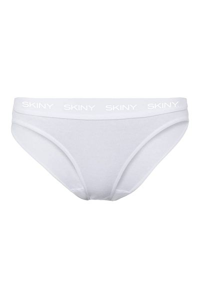 Skiny Damen Rio Slip, 2er Pack - Unterwäsche, Unterhose, Baumwolle, Logobund, Feinripp, einfarbig