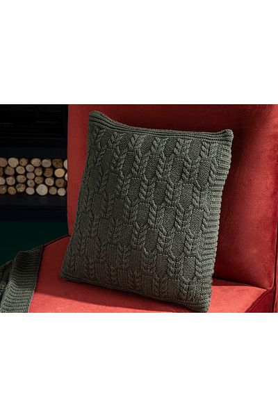 English Home Husa de perna Gemma Knitwear 40x40 Cm Verde Inchis