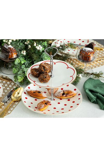 English Home مودرنتي بونيه بورسلين متعدد الطبقات مقاس 25x20 سم أحمر