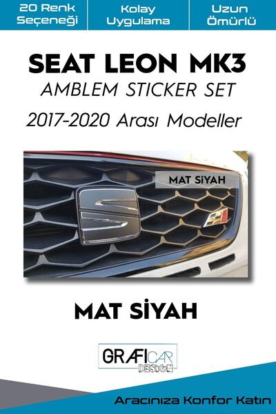 GRAFİCAR Seat Leon Mk3 Amblem Kaplama Sticker Set 2017-2020/makyajlı