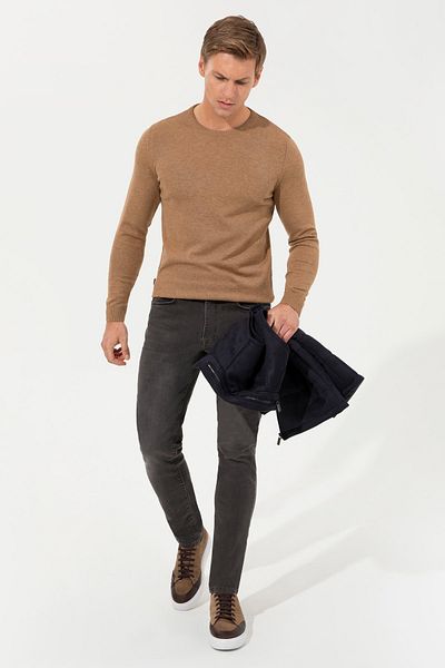 Pierre Cardin Ανδρικό πουλόβερ Camel Melange