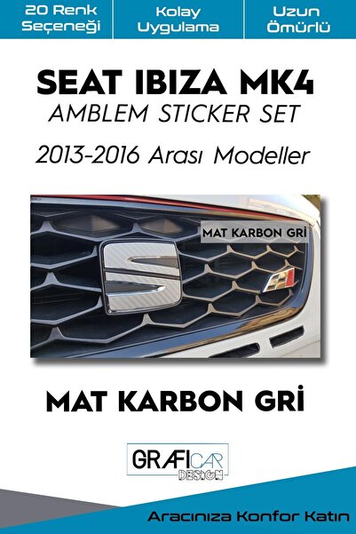 GRAFİCAR مجموعة ملصقات شعار سيات إيبيزا Mk4 2013-2016