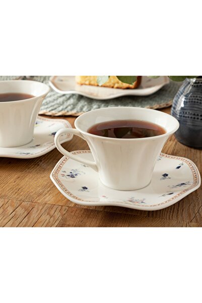 English Home Galia Flower Bone Porselen 2 Kişilik Çay Fincanı Takımı 180 Ml Mavi - Kırmızı -yeşil