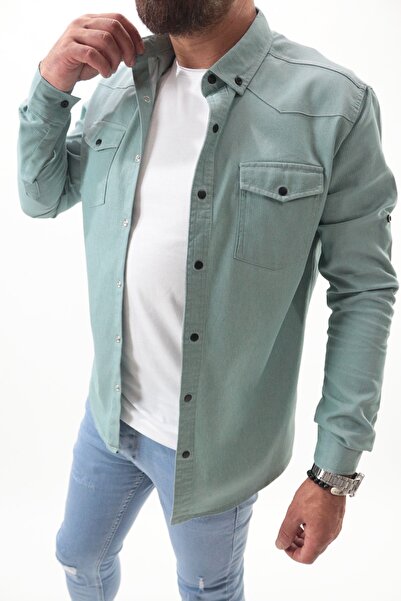 Staff Erkek Slim Fit Kot Gömlek