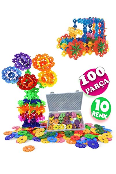 Hyd 100 Parça Eğitici Kilitli Diskler Stem Eğitimi Uyumlu 10 Renk Kutulu Eğitici Oyuncak