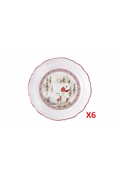 Porland Caribou Flat Plate 24cm 6-Piece 04ap022130