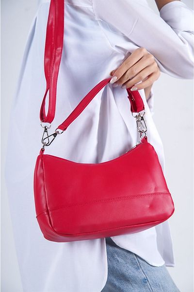 Solo Bag Geantă de baghetă cu curele de cruce roșie