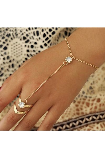 Girift Vintage Basilisk Ring Model Stoned Shahmeran - Wrist Chain