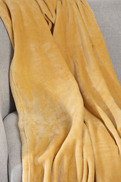 Karaca Home Fiona Mustard Welsoft TV Blanket