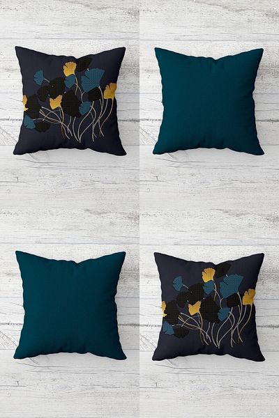 on the clouds Poppy Patterned Hidden Zippered Throw Pillow Cover Sofa Pillow Cover Set (4pcs)
