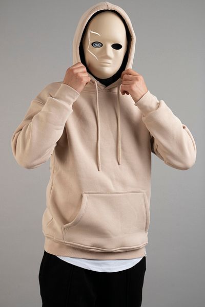 bombe Men's Basic Hooded Sweatshirt Beige