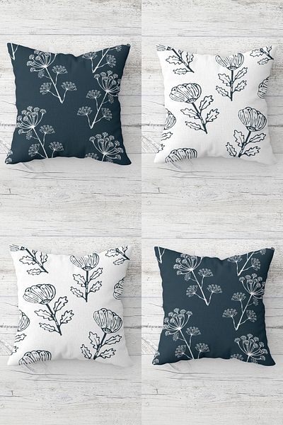 linazaitun Set de huse de pernă cu model floral, cu fermoar ascuns, pentru canapea (4 buc)