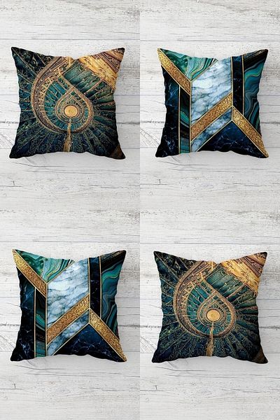 on the clouds Geometric Triangle Compartment Hidden Zippered Throw Pillow Cover Seat Pillow Cover Set(4pcs)