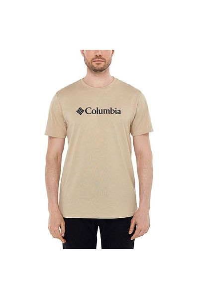 Columbia Csc M Basic Bıg Logo Brushed Ss Tee Men's T-Shirt Beige Cs0287-271