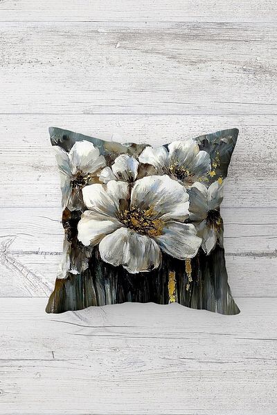 Pelangi Watercolor Flowers Patterned Hidden Zippered Throw Pillow Cover Sofa Pillow Cover Set(4pcs)
