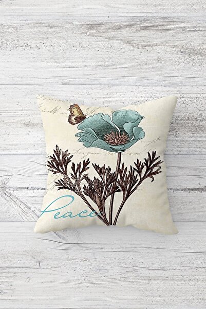 on the clouds Peace Love Hope Conqueror Flowers Concealed Zippered Throw Pillow Cover Seat Pillow Case Set (4pcs)