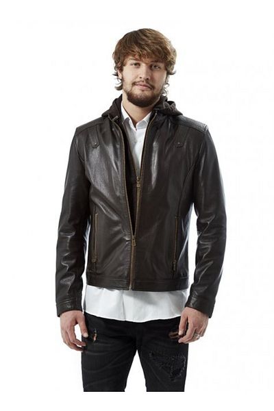 Hodore Wanda Hooded Leather Coat