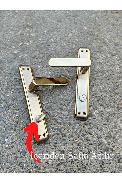 ARON Sofuoğlu Lüx Barbaros Anka Mirrored Albifirin Yellow Satin (BATHROOM-WC) Door Handle Aluminum / Steel