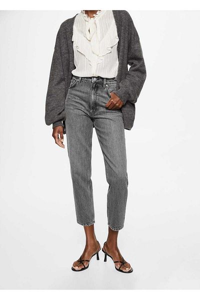 MANGO Woman Hoch taillierte Mom-Jeans