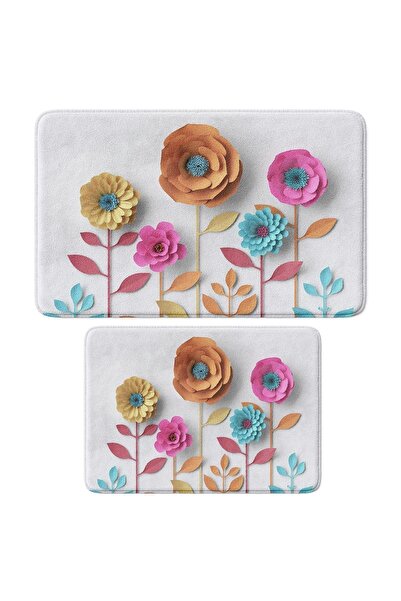 Cute Printed 2-Piece Bath Mat Set - Non-Slip Base, Machine Washable, 50x80cm And 40x60cm