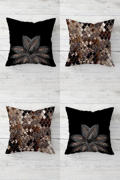 Pelangi Pul Ve Lotus Çiçeği Payet Desen Gizli Fermuarlı Kırlent Kılıfı Koltuk...