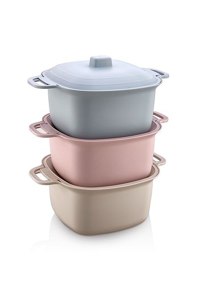 Tinsmith 4 lt Plastic Pot with Lid Presentation Organizer Pot