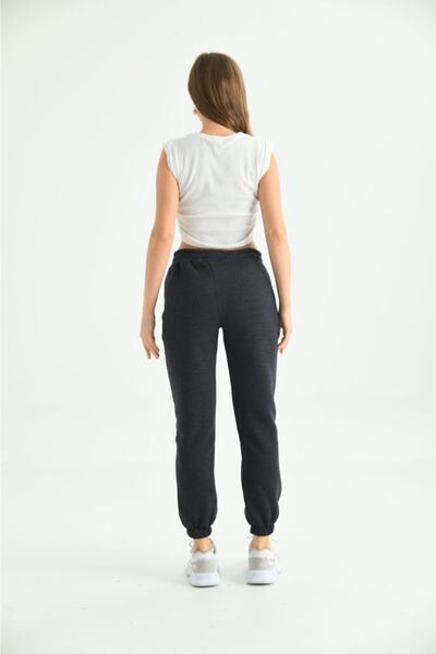 VEGAMOD Kadın Kışlık %100 Pamuklu Şardonlu Lastikli Paça Eşofman Altı