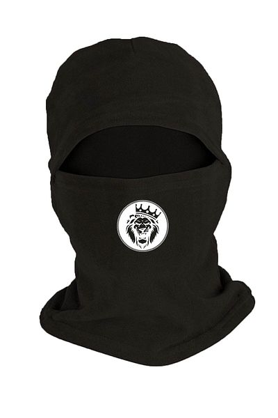 Zeron Tasarım King Crowned Lion Printed Winter Fleece Snow Mask Black Bll795