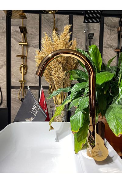 İSAOĞLU YAPI Copper Kitchen Faucet Bronze Kitchen Faucet Rose Sink Faucet Premium Faucet