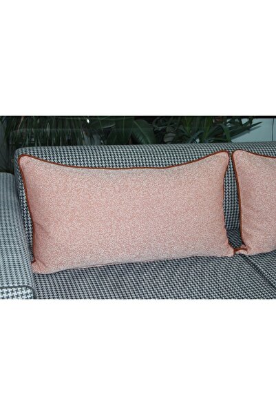 AYPETEKS Pamuklu Turuncu Biyeli Model Koltuk Sırt Kırlenti / Kanepe Minderi / Sırt Yastık Kılıfı