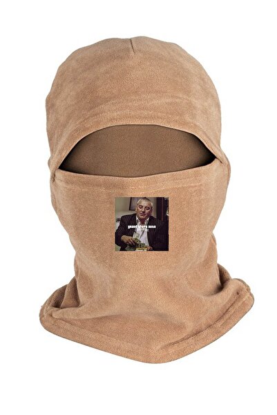 Zeron Tasarım Masca de zapada din polar imprimata Gta de iarna - Nisip Bl2763