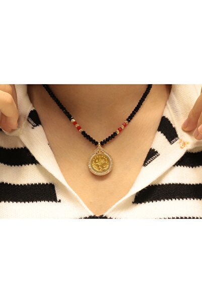 Hakan Güler Kuyumculuk Yarım Reşat Baskı Altınlı Çerçeveli Kolye