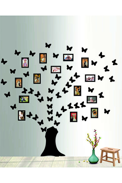 evdeucuz Ahşap Kelebek Soy Ağacı Resim Çerçeveli