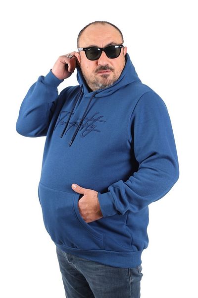MocGrande Μεγάλο μέγεθος με κουκούλα Sweat Twenty 22741 Indigo
