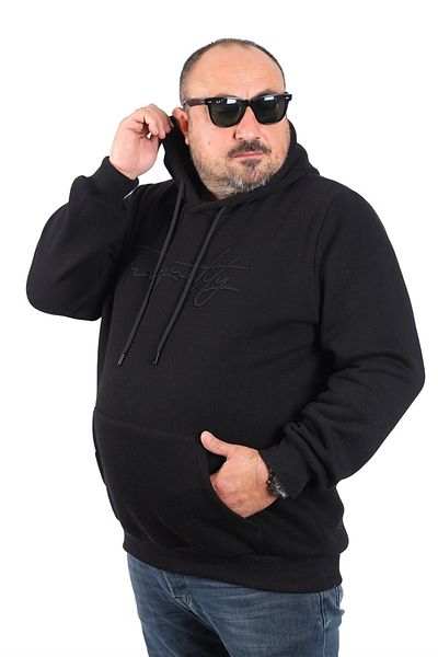 MocGrande Μεγάλο μέγεθος με κουκούλα Sweat Twenty 22741 Μαύρο