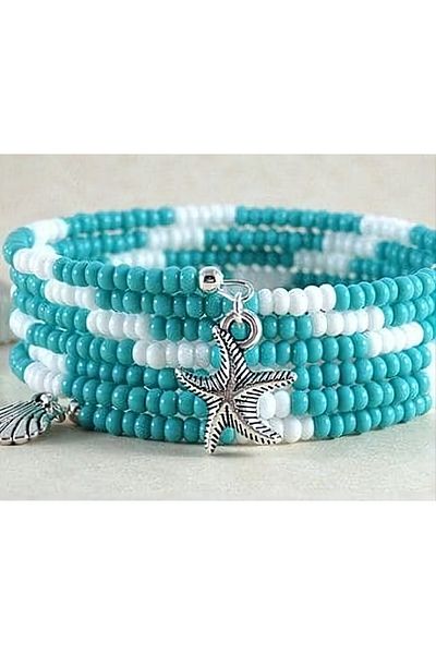 İPAR AKSESUAR Turquoise White Wrap Bracelet