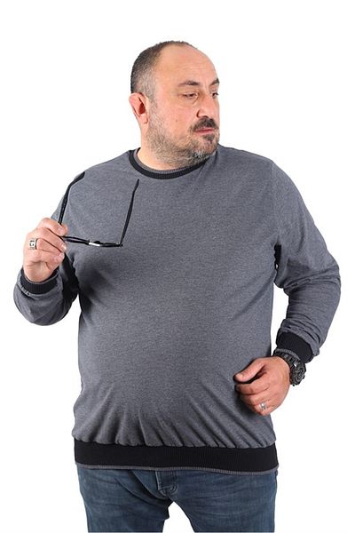 Starbattal Large Size Long Sleeve T-Shirt 22729 Anthracite